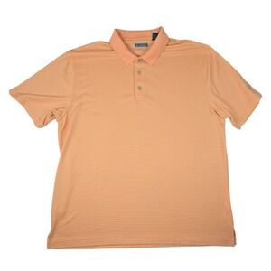 Cubavera XXL Polo Shirt Orange Stripe Knit Short Sleeve Casual Golf‎ Comfort Fit